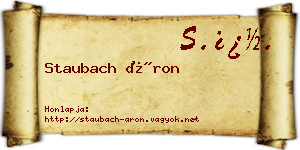 Staubach Áron névjegykártya